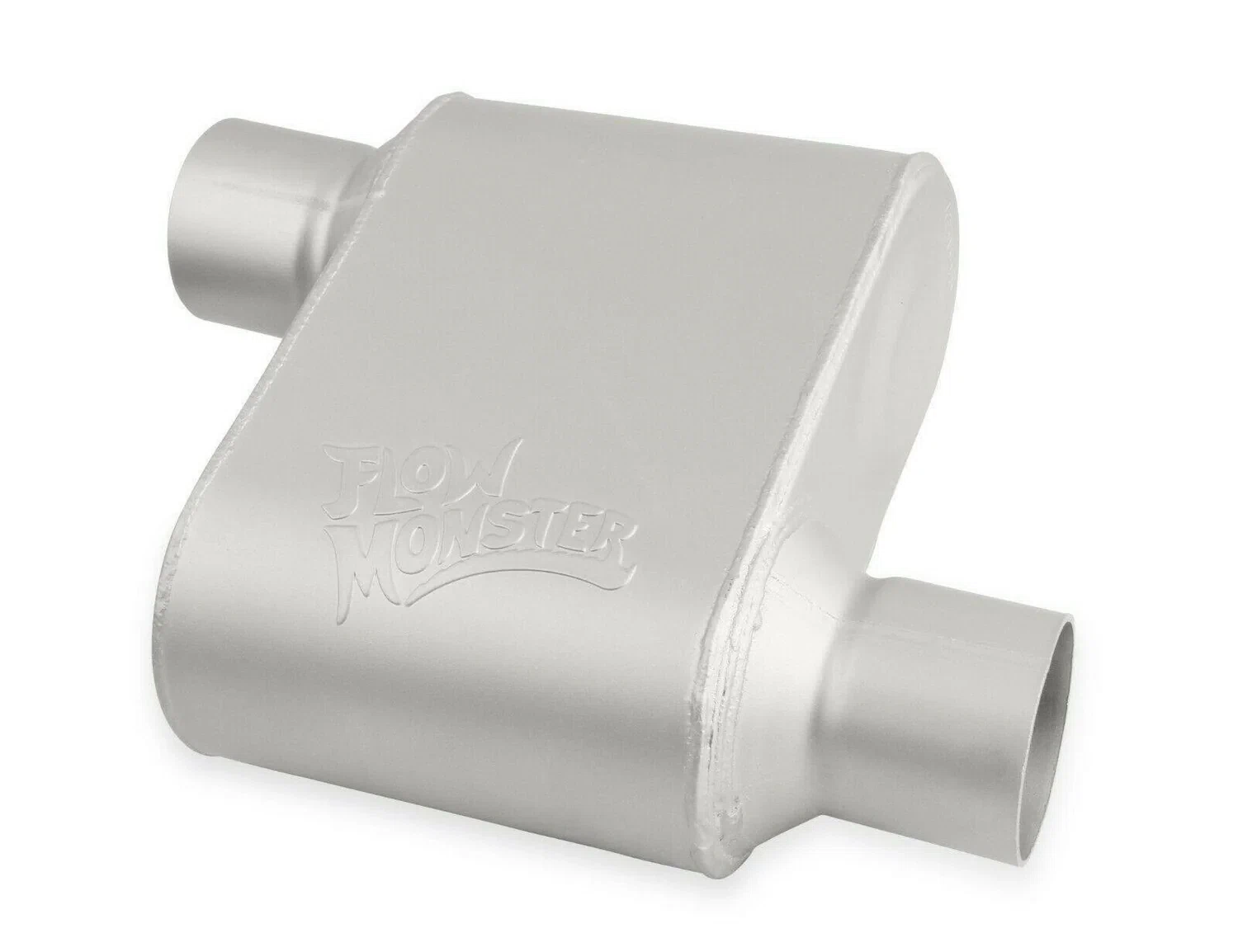Flowmonster 1-Chamber Muffler 42513-FM 2.50 Offset Inlet _ 2.50 Offset Outlet